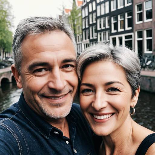 Happy Mature Couple Near Amsterdam Canal