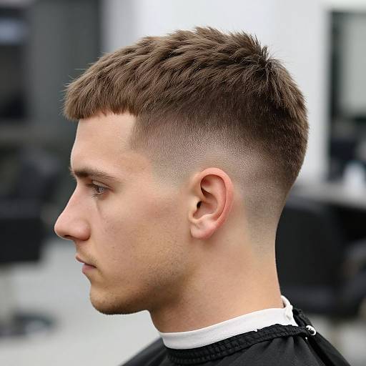 European Man with Bowl Cut Fade