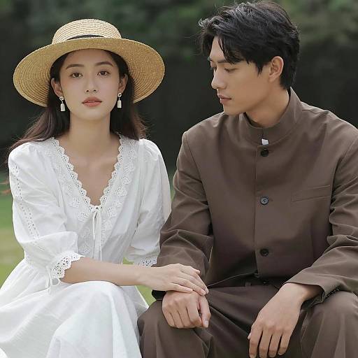 Couple Holding Hands Outdoors