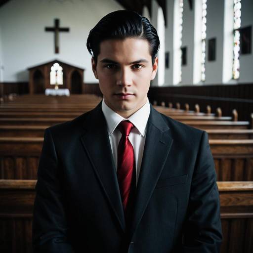 Man in Gothic Suit Inside Church