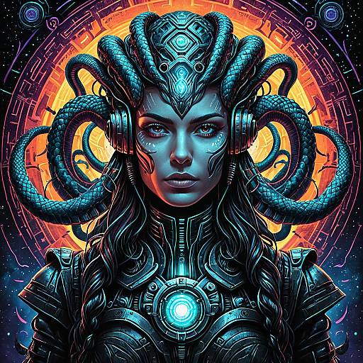 Nebulapunk Borg Medusa Cyberpunk Portrait