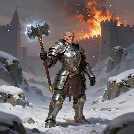 Epic Female Dwarf Mercenary in Action