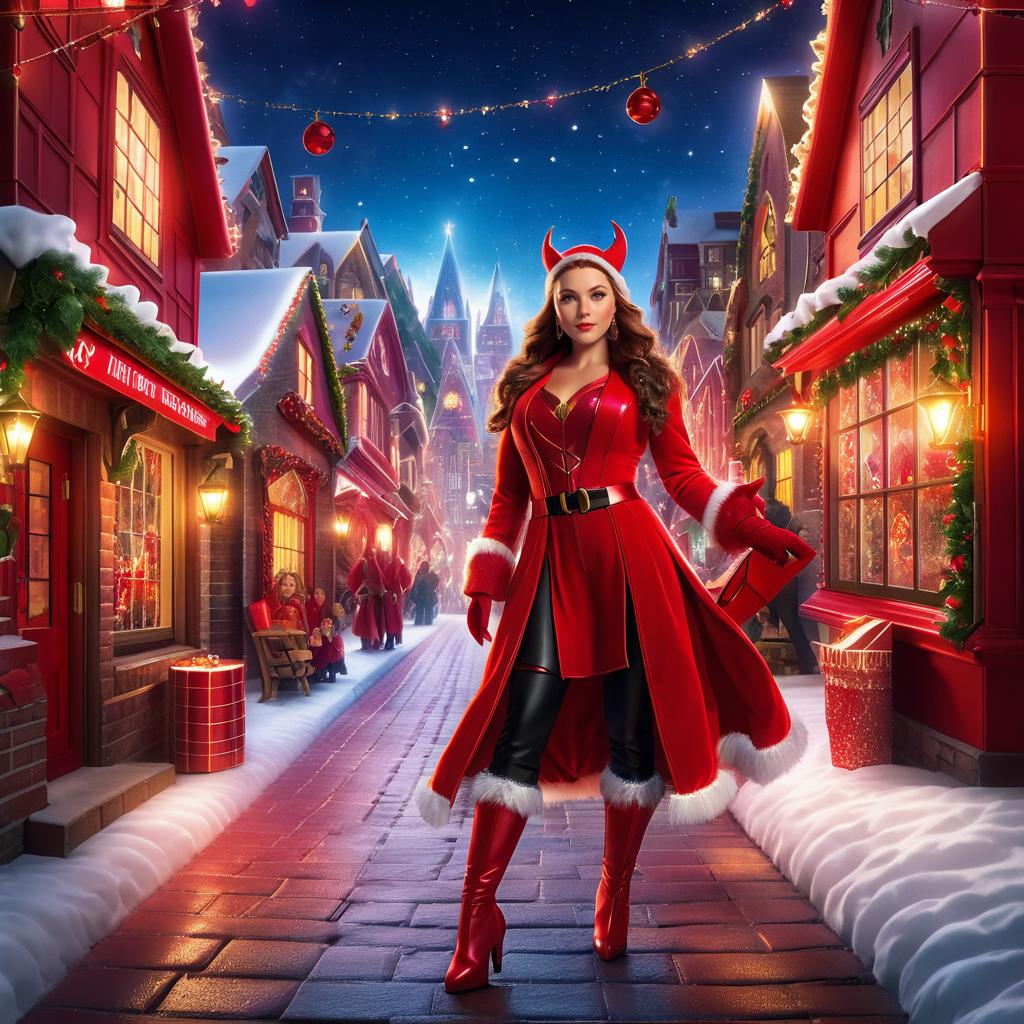 Scarlet Witch as Santa Claus in Village