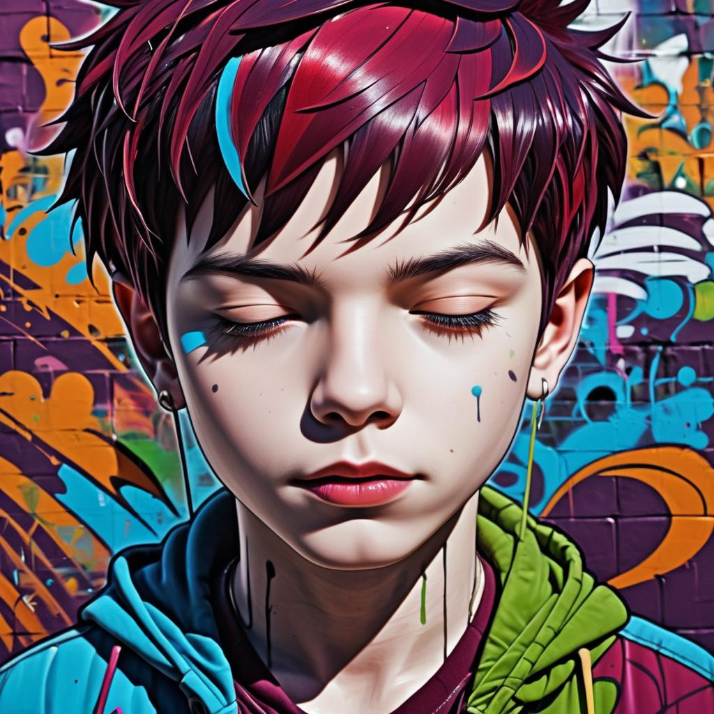 Vibrant Street Art Boy Illustration