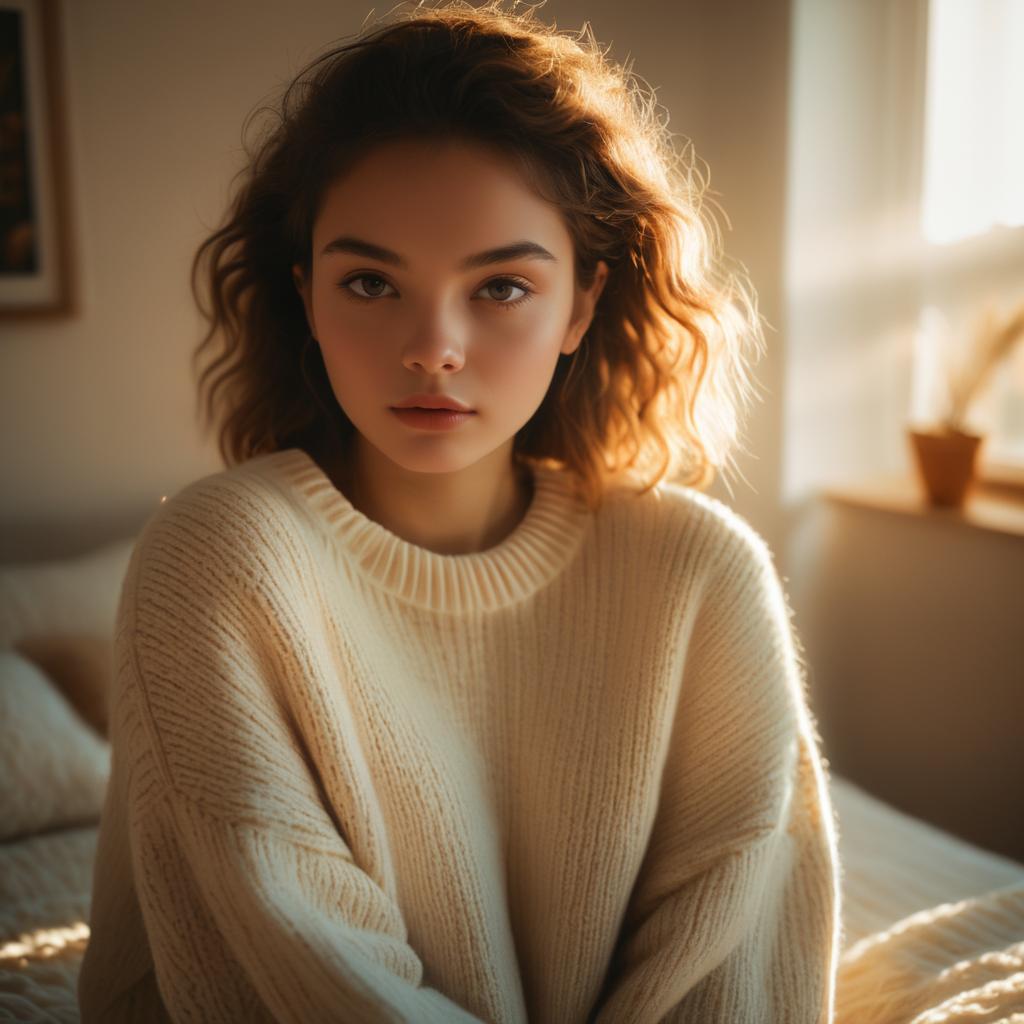 Warm Portrait of a Teenage Girl