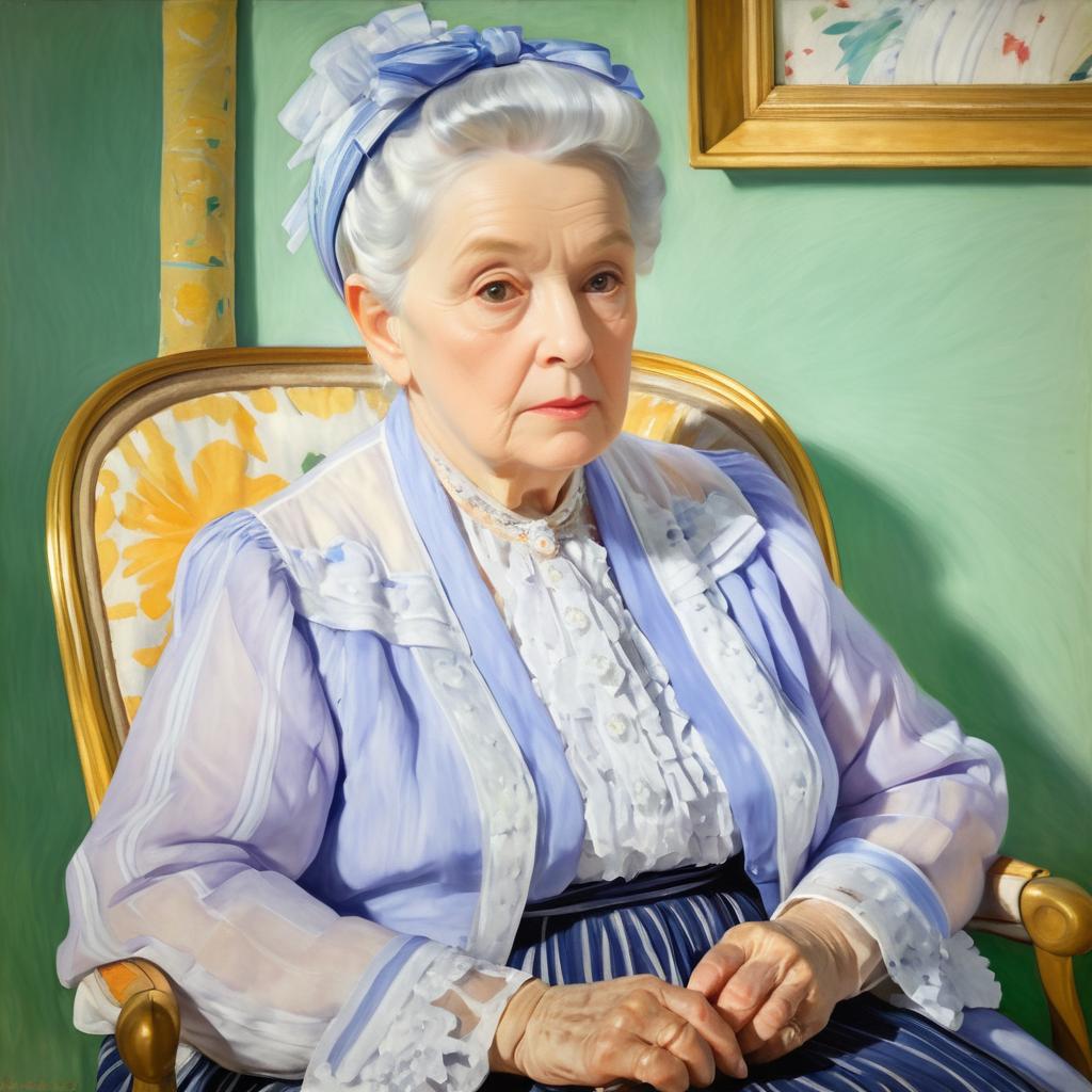 Intricate Realism: Portrait of Elderly Woman