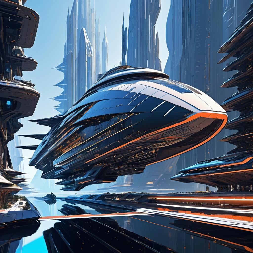 Futuristic Spaceship Inspired by Berkey and Mead