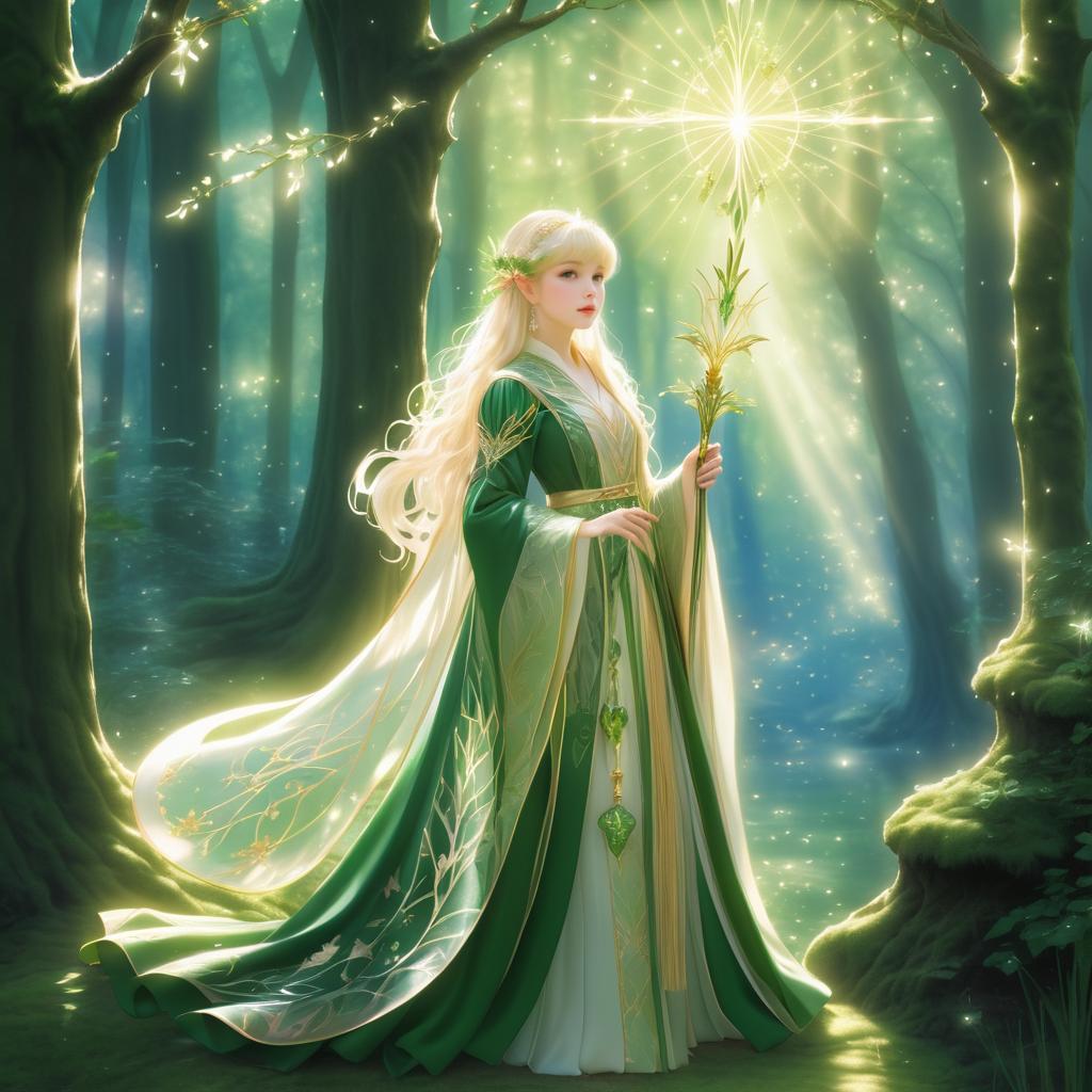 Elegant Elf in Enchanted Woodland