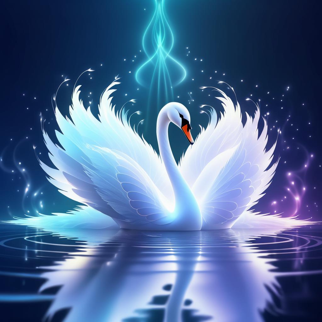 Elegant Swan on a Luminous Lake