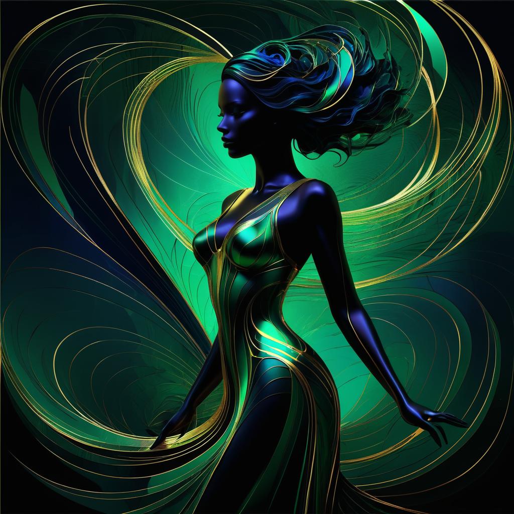 Elegant Abstract Silhouette in Luminous Colors