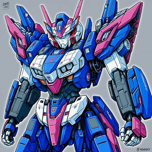 Illustration of Arcee, transformers in the style of Vinhnyu