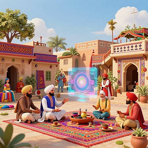 Futuristic Punjabi Village Digital Art