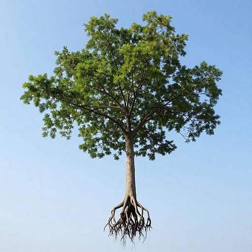 Defiant Inverted Tree with Lush Leaves