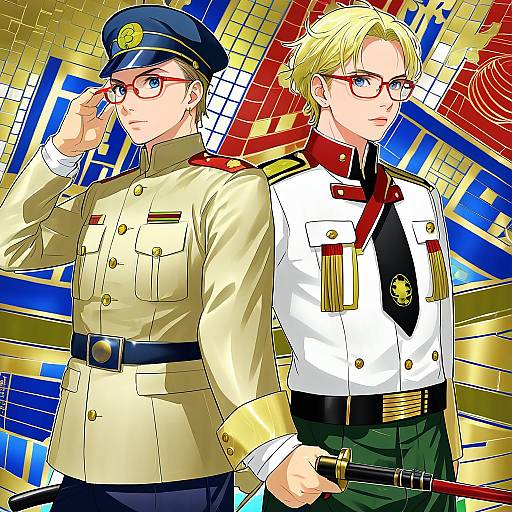 Illustration of Hakata toushirou, touken ranbu in the style of Scott malin