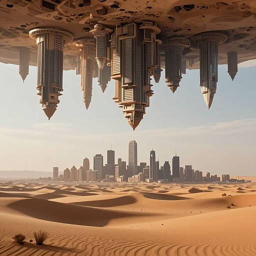 Upside Down Floating Desert City