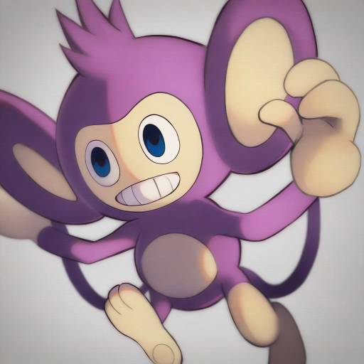 Illustration of Aipom, pokemon in the style of Volkor