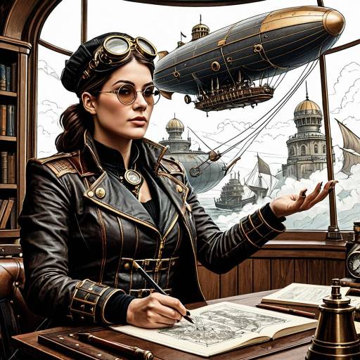 Steampunk Airship Captain Teaching Magic