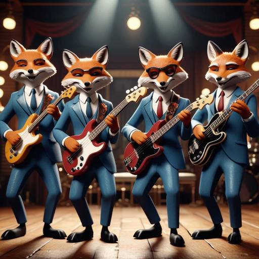Vintage Jazz Foxes: A Cinematic Scene Vintage Jazz Foxes: A Cinematic Scene