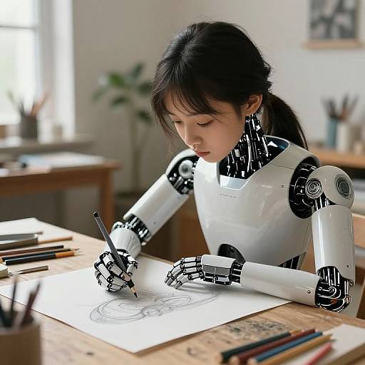 Humanoid Robot Drawing with Pencil