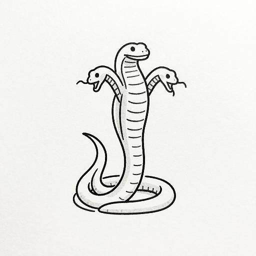 Minimalist Hydra Line Art