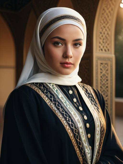 Elegant Woman in Traditional Islamic Outfit
