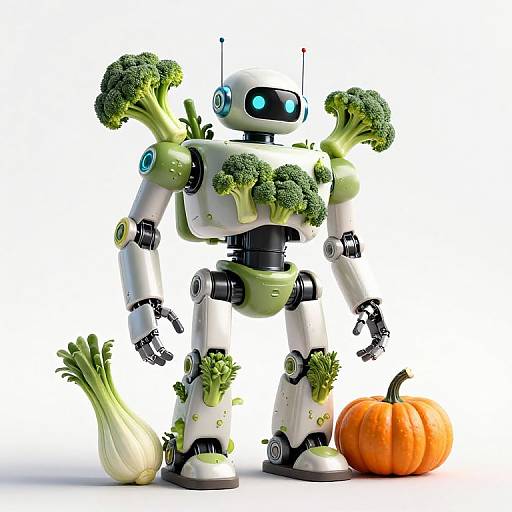 Vegetable-Adorned Robot with Lighting