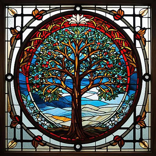 400MP Photo of Stained Glass Tree