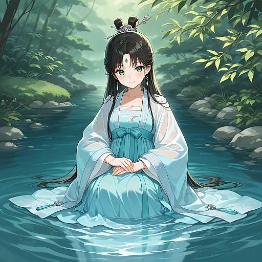 Tang-Style Hanfu Girl in Glass Jar