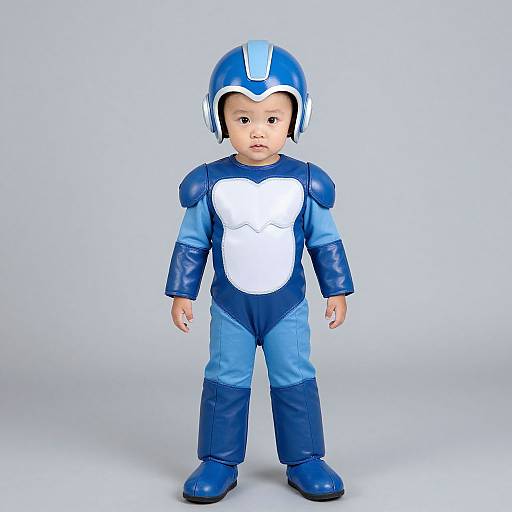 Toddler in Mega Man Costume