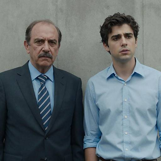 Serious Older Man and Concerned Younger