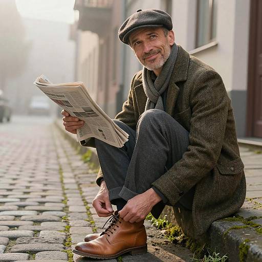 Mature Man in Urban Morning Light