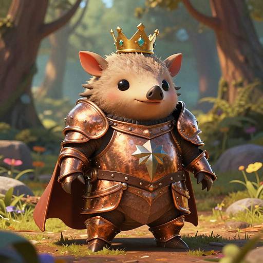 Cute Armadillo Knight in Copper Armor
