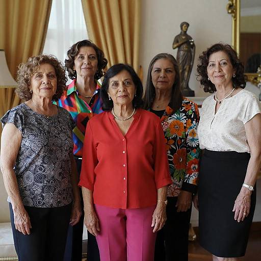 Vibrant Portrait of Five Stylish Women