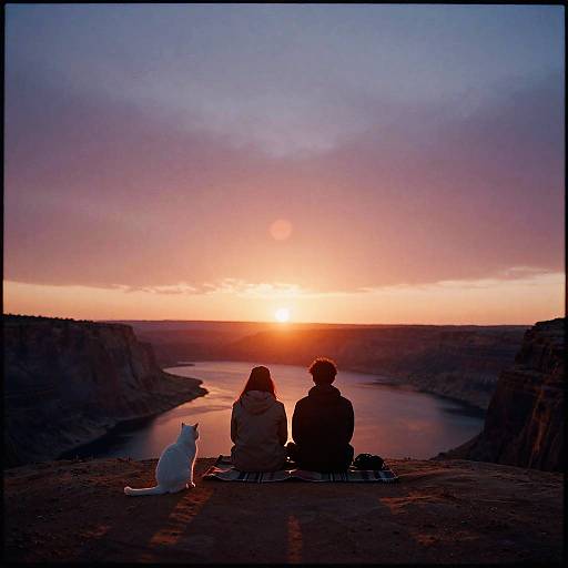 Romantic Sunset at Desert Canyon Rim