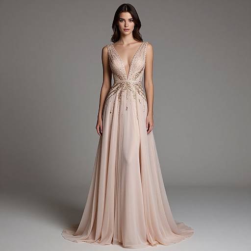Elegant Blush Pink Bridal Gown
