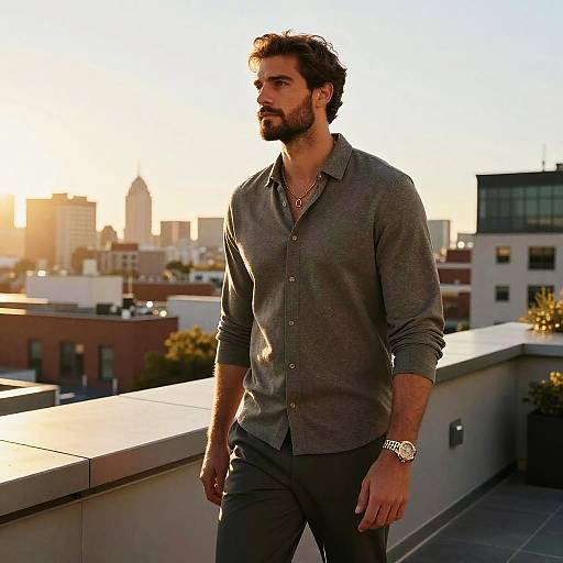 Editorial Portrait of Man on Rooftop
