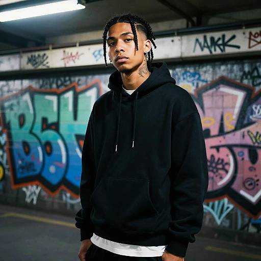 Hip Hop Mullet in Graffiti Subway