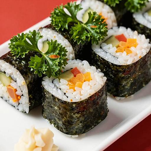 Close-Up Colorful Sushi Platter