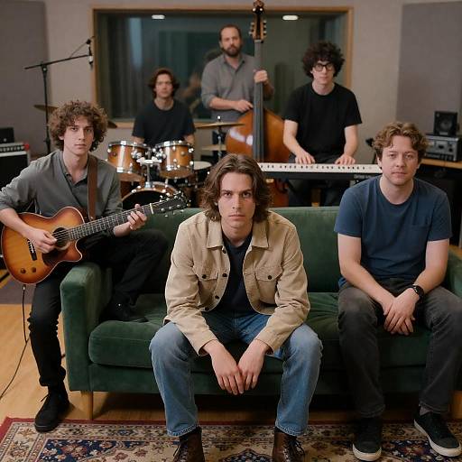 Band in a Recording Studio Setting