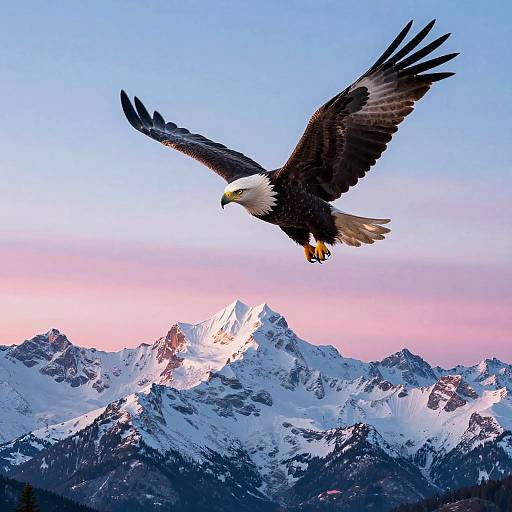 Majestic Eagle Over Alpine Dawn
