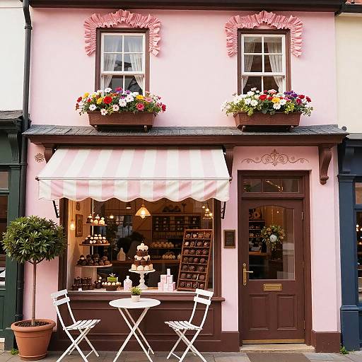 Charming Vintage Chocolate Shop Exterior