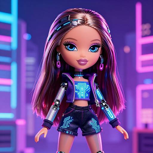 Futuristic Bratz Doll Cyberpunk Concept