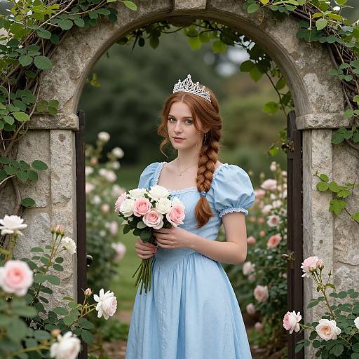 Romantic Garden Portrait of Young Woman