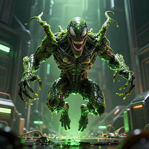 Green Symbiote Emerging from Cocoon