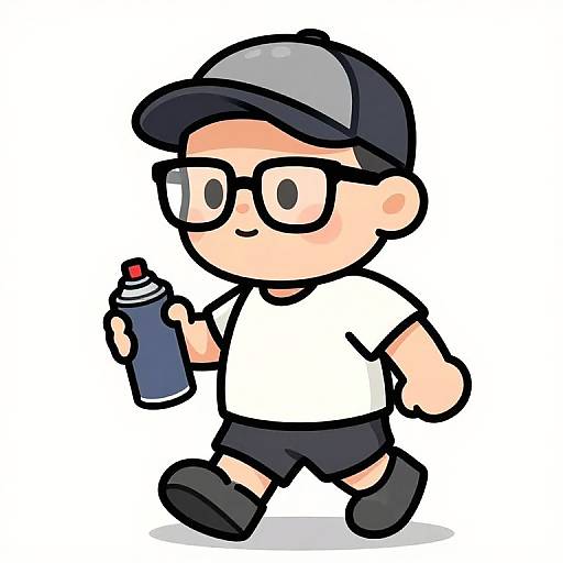 Chunky Male Unicorn with Spraycan