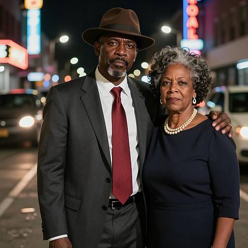 Urban Night Portrait of Two Adults