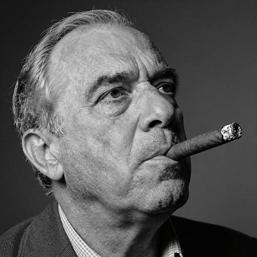 Serious Middle-Aged Man with Cigar