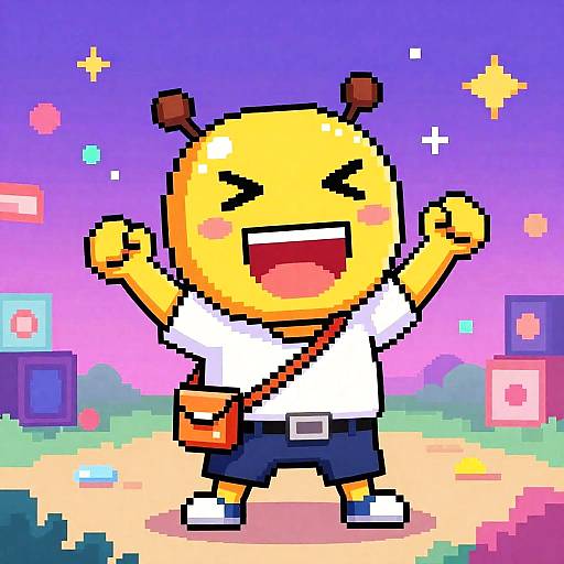 Pixelated Jubilant Wojak Character