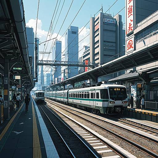 Anime Style Tokyo Train Station