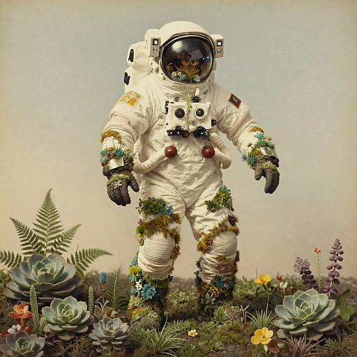 Nature-Reclaimed Astronaut Art